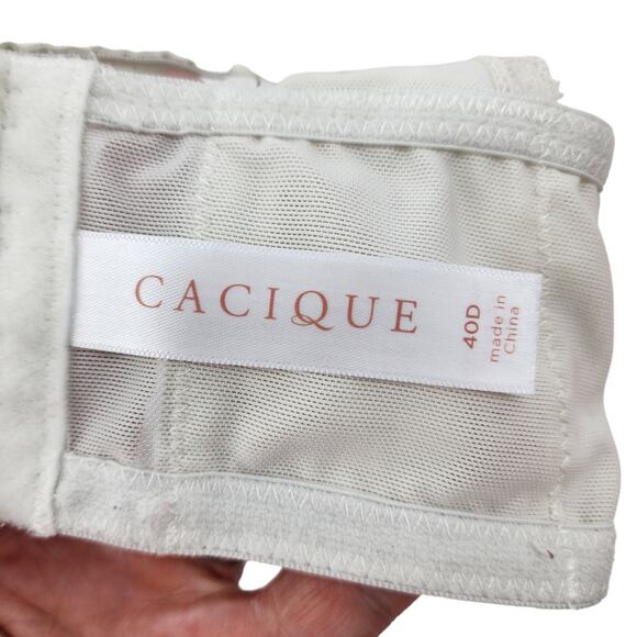 Cacique Striped Lightly Lined Full Coverage Underwire Balconette Bra Size 40D - Picture 2 of 4